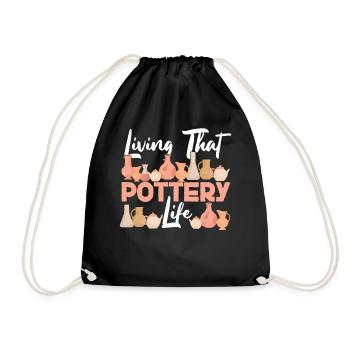 Pottery Ceramics Artist Living - Drawstring Bag - black - Front
