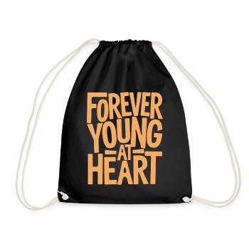 Forever young at heart, birthday getting older - Drawstring Bag - black - Front