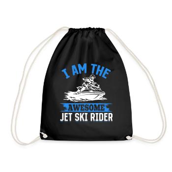 Jetski drôle - Je suis le super pilote de jet ski - Sac de sport léger - noir - Devant