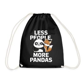 Moins de gens, plus de pandas - Sac de sport léger - noir - Devant