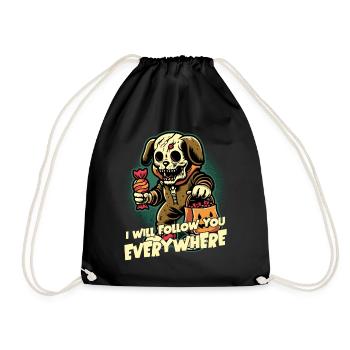 Halloween squelette chien collection de bonbons - Sac de sport léger - noir - Devant
