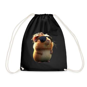 Guinea Pig Rodents Capybara Cute Rodent - Drawstring Bag - black - Front
