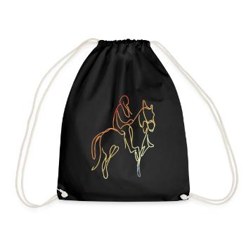 Vintage Reiten Zeichnung - Turnbeutel - Schwarz - Vorne