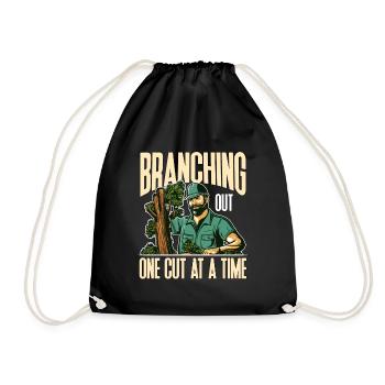 Arborist Branching Out One Cut At A Forest Worker - Drawstring Bag - black - Front
