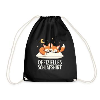 Offizielles Schlafshirt Wüsten Fennek Fuchs Paar - Turnbeutel - Schwarz - Vorne