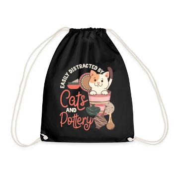 poterie céramiste artiste chat facilement - Sac de sport léger - noir - Devant