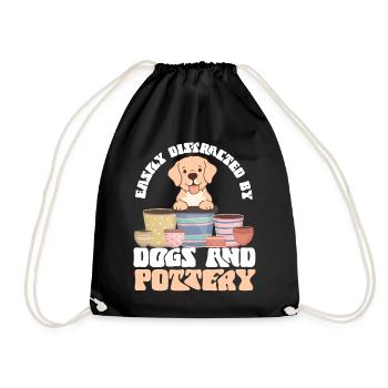 poterie céramique artiste chien facilement - Sac de sport léger - noir - Devant