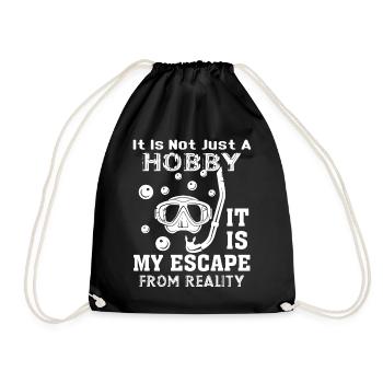 Freediving Is My Escape From Reality - Drawstring Bag - black - Front