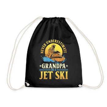 Never underestimate Grandpa on a jet ski - Grandpa - Turnbeutel - Schwarz - Vorne