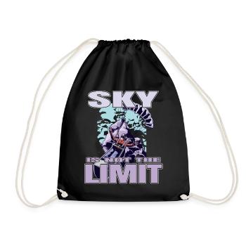 Sky is the Limit - Paraglider Spruch - Drawstring Bag - black - Front