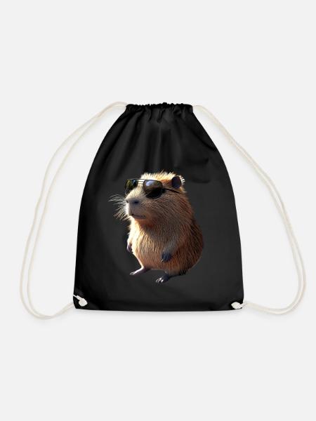Capybara Be Capy Capybara Funny Capybara - Drawstring Bag - black