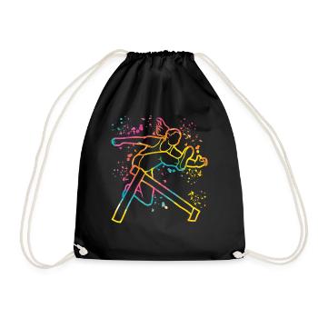 Hurdle Run Obstacle Course Kids Hurdle Run - Drawstring Bag - black - Front