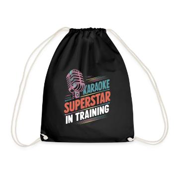 Karaoke-Superstar im Training - Turnbeutel - Schwarz - Vorne