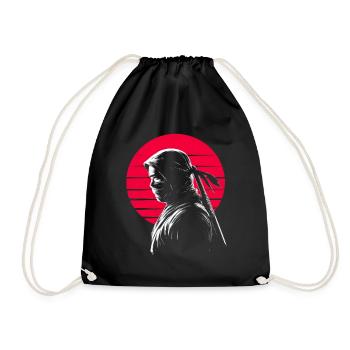 Ninja Red japanese Sun - Drawstring Bag - black - Front