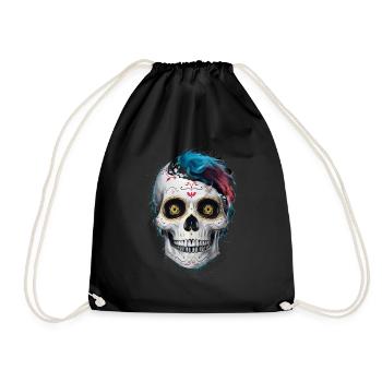 Le Jour des morts / Dia de los muertos / Crâne de sucre - Sac de sport léger - noir - Devant