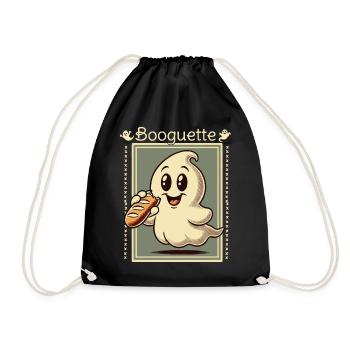 Ghost Booguette for Baguette Lovers - Drawstring Bag - black - Front