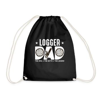 Logger Dad The Idol The Myth The Lumber Worker - Drawstring Bag - black - Front