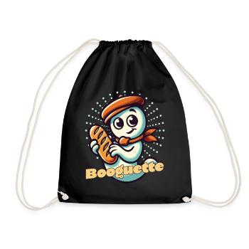 Ghost Baguette Lover Booguette - Drawstring Bag - black - Front