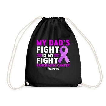My Dads Fight Is My Fight Purple Ribbon - Drawstring Bag - black - Front