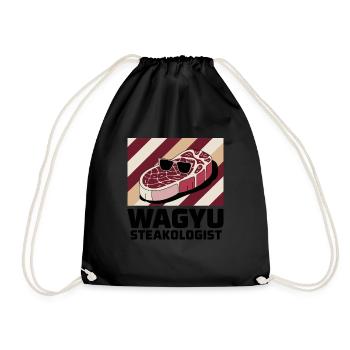 Wagyu Steak - Drawstring Bag - black - Front