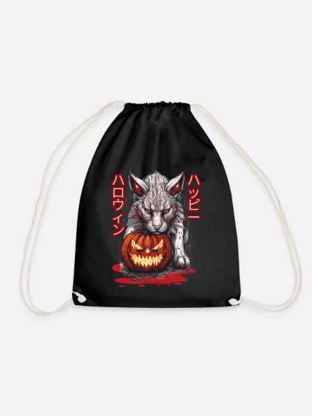 Luchs (Happy Halloween [jap.]) - Turnbeutel - Schwarz