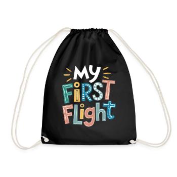 My first flight adventure for little pilots - Drawstring Bag - black - Front