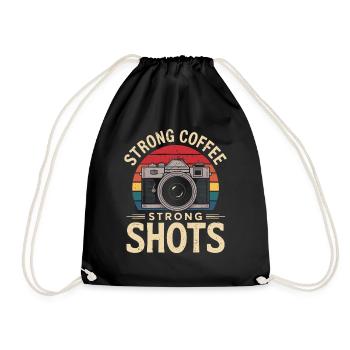 Starker Kaffee Starke Aufnahmen Für Fotografen - Turnbeutel - Schwarz - Vorne