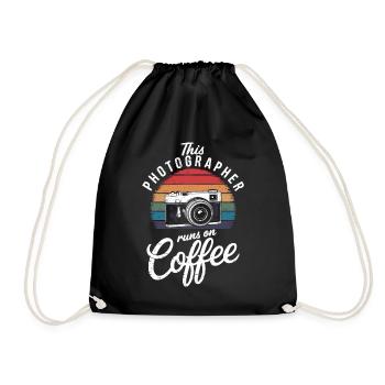 Ce photographe se promène avec du café - Sac de sport léger - noir - Devant