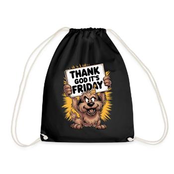 Dieu merci, c’est vendredi - Fun Happy Dog Design - Sac de sport léger - noir - Devant