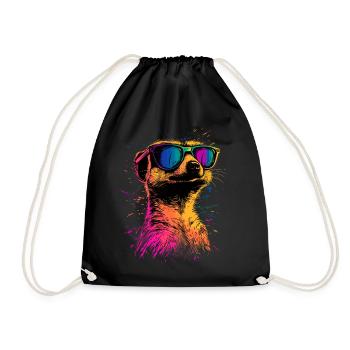 Lunettes de soleil suricate coloré mignon suricate - Sac de sport léger - noir - Devant