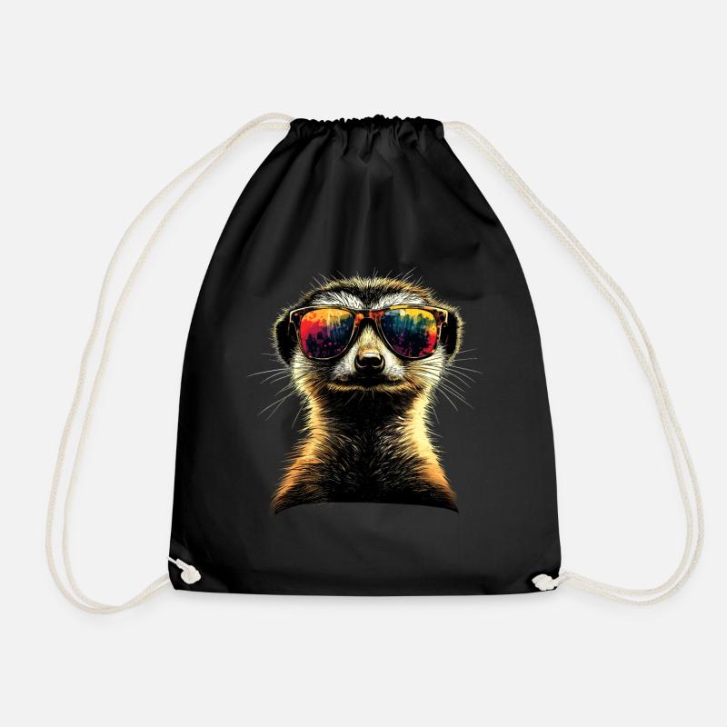 Erdmännchen Sonnenbrille Bunt Süßes Erdmännchen - Turnbeutel - Schwarz