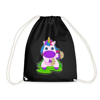 Licorne Éventail à main - Sac de sport léger - noir - Devant