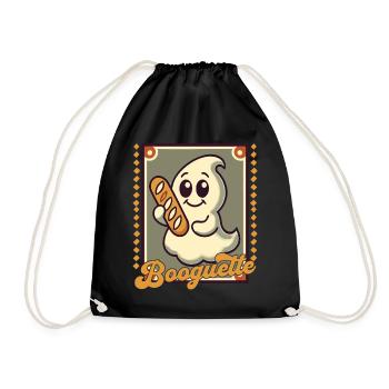 Ghost Booguette for Baguette Fans - Drawstring Bag - black - Front