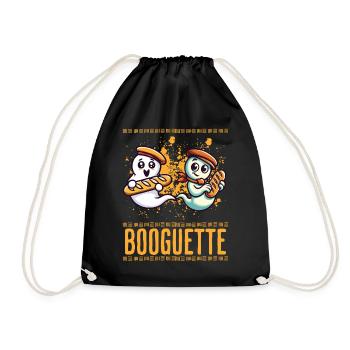 Baguette Ghost Booguette Fun - Drawstring Bag - black - Front