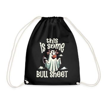 Cow Costume Halloween Humor Funny Ghost - Drawstring Bag - black - Front