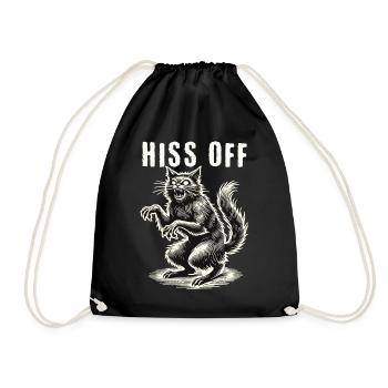 Hiss Off Gruselige Katze Humorvoll - Turnbeutel - Schwarz - Vorne