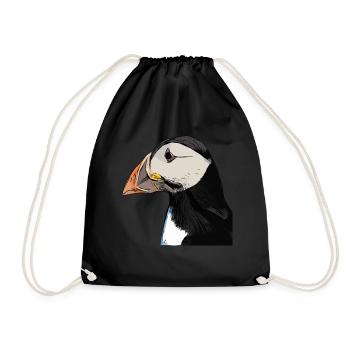 Papageientaucher - Lunde - Puffin - Drawstring Bag - black - Front