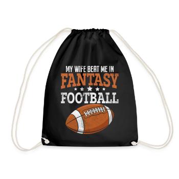 Drôle Fantasy Football Mari Commissaire Brouillon - Sac de sport léger - noir - Devant