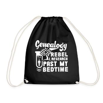 Genealogy Rebel Research Past My Bedtime - Drawstring Bag - black - Front