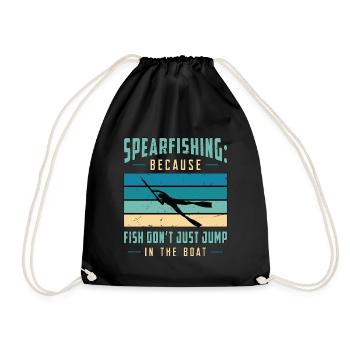 Spearfishing Because Fish Don't Just Snorkeling - Turnbeutel - Schwarz - Vorne
