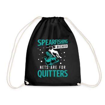 Spearfishing Because Nets Are Fisherman Freedive - Turnbeutel - Schwarz - Vorne