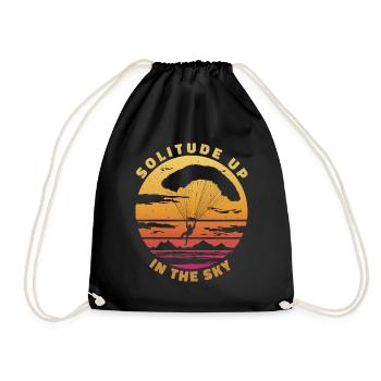 Solitude up in the Sky - Paragliding Spruch - Drawstring Bag - black - Front