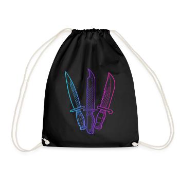 Butcher Knife Collectible Restoration Lover Knife - Drawstring Bag - black - Front
