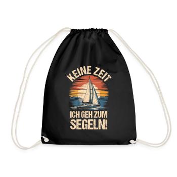 Keine Zeit Segeln Retro Segelboot Skipper Segler - Turnbeutel - Schwarz - Vorne