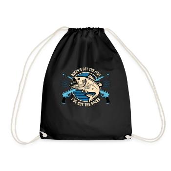 Chasse sous-marine Ocean’s Got The Fish Loves Freedive - Sac de sport léger - noir - Devant