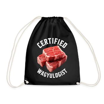 Wagyu Steak - Drawstring Bag - black - Front