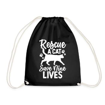 Sauver un chat sauver neuf vies drôle de chats animal - Sac de sport léger - noir - Devant