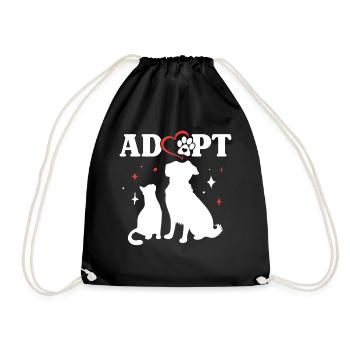 Adopter, sauver les animaux, sauvetage, famille d’accueil, refuge, animal - Sac de sport léger - noir - Devant