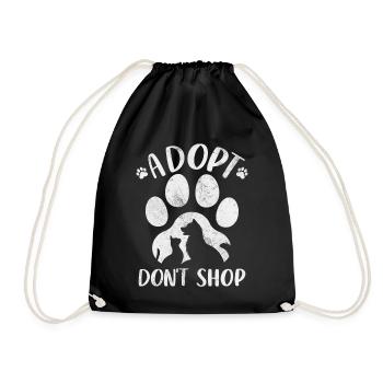 Adopt Foster Animal Rescue Pet Shelter Funny - Drawstring Bag - black - Front