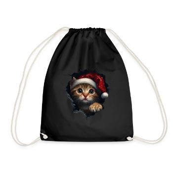 Chat Propriétaire Chats Noël Noël Chat - Sac de sport léger - noir - Devant